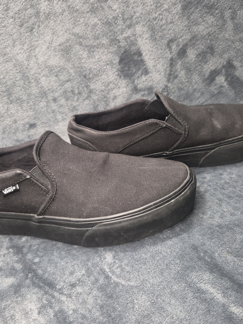 Vans Asher Black Canvas Slip On Skate Shoes Women's 10 - Picture 8 of 11